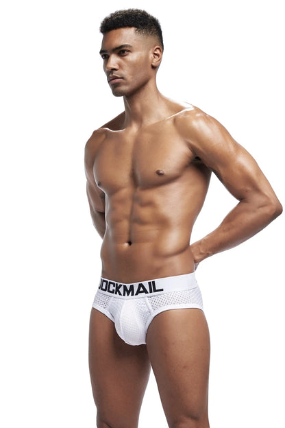 JOCKMAIL Men Mesh Boxer Briefs With Penis Pouch.