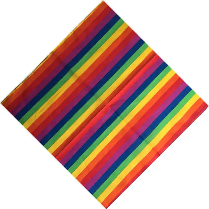 Festival Rainbow Colorful Seven Stripes 55x55CM Unisex Cotton Pocket Square Scarf Headband Bandana Gay Parade Wristband Neck Tie