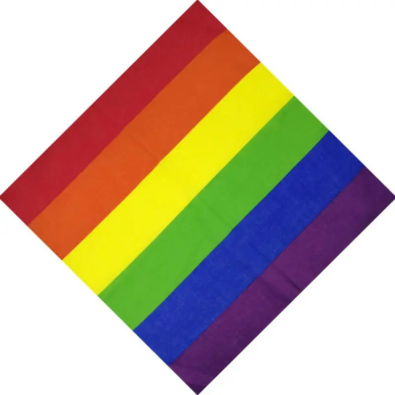 Festival Rainbow Colorful Seven Stripes 55x55CM Unisex Cotton Pocket Square Scarf Headband Bandana Gay Parade Wristband Neck Tie