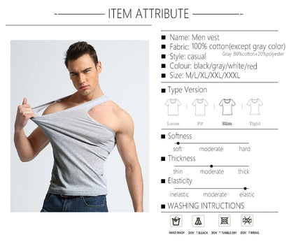 TFETTER Men's Underwear Cotton Tank Top Men High Quality Bodybuilding Singlet Sleeveless Slim Fit Vest Men Tank Tops