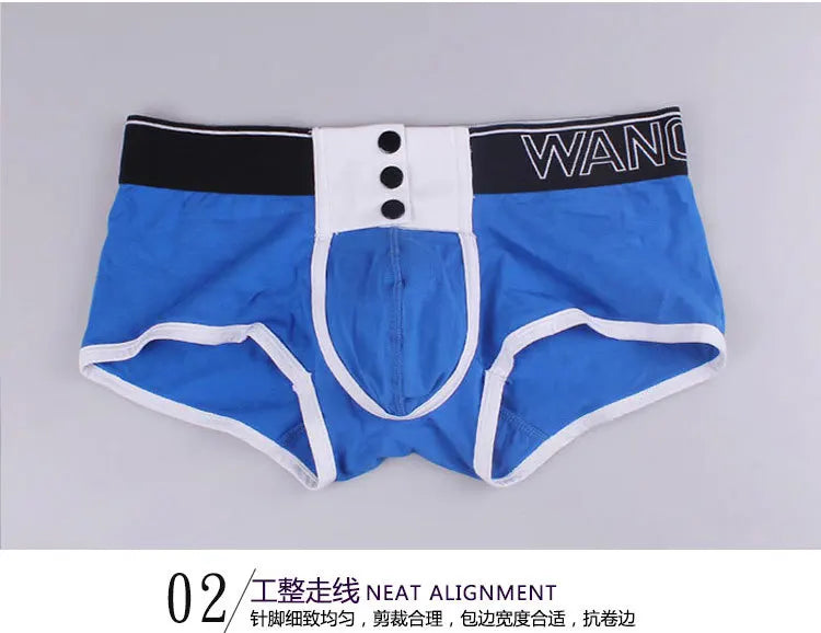 WJ cotton trousers button male underpants wide belt men's underwear wj 2022 PJ