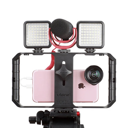 Ulanzi U-Rig Pro Smartphone Video Rig w 3 Shoe Mounts Filmmaking Case Handheld Phone Video Stabilizer Grip Tripod Mount Stand