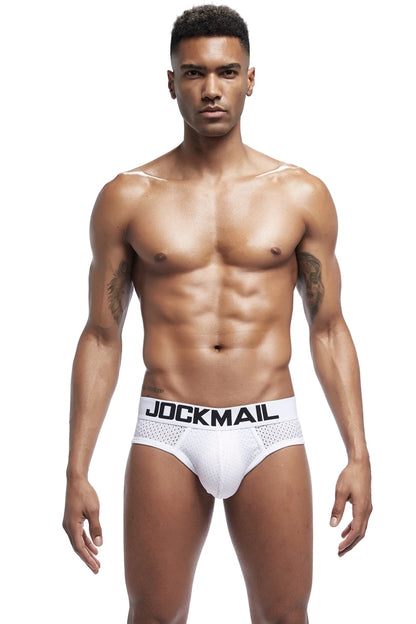 JOCKMAIL Men Mesh Boxer Briefs With Penis Pouch.
