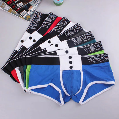 WJ cotton trousers button male underpants wide belt men's underwear wj 2022 PJ