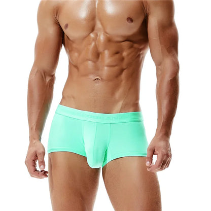 SEOBEAN Brand Male Panties Solid Boxer Briefs Men Underwear U Convex Pouch Sexy Low Waist Underpants Men Boxers Shorts