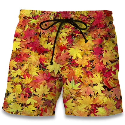 3D Print Casual Beach Shorts Maple Leaf Weeds Men Hip Hop Summer Trunks Bermuda 2018 Fashion Boys Board Shorts with Pocket 6XL