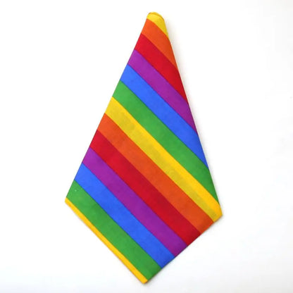 Festival Rainbow Colorful Seven Stripes 55x55CM Unisex Cotton Pocket Square Scarf Headband Bandana Gay Parade Wristband Neck Tie