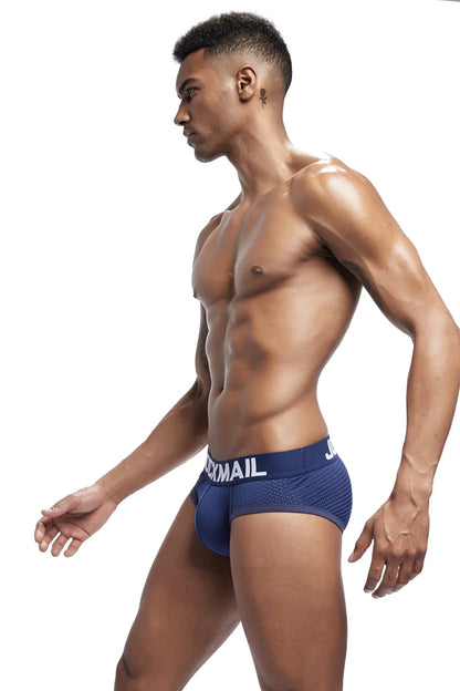 JOCKMAIL Men Mesh Boxer Briefs With Penis Pouch.