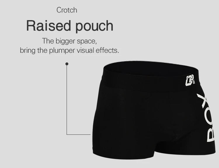 ORLVS Brand Men's Cotton Boxer Briefs U Convex Pouch