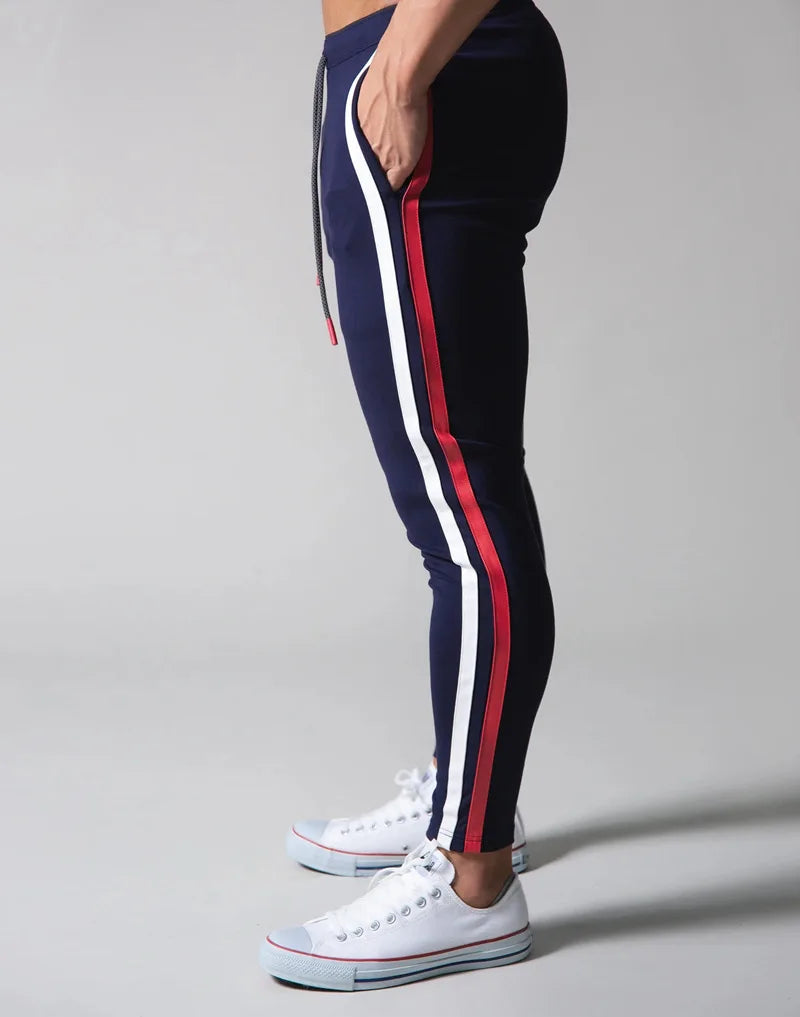 Joggers Men Striped Sweatpants Casual Long Pants Men Fitness Running Workout Track Trousers