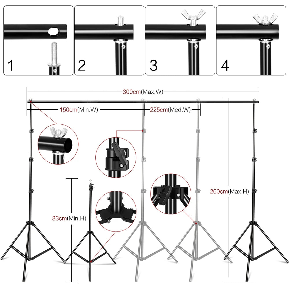 Photography Lighting Kit 2.6x3M Photo Background Muslin Backdrops & Softbox & Umbrella & Reflector& Light Stand For Photo Studio