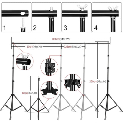 Photography Lighting Kit 2.6x3M Photo Background Muslin Backdrops & Softbox & Umbrella & Reflector& Light Stand For Photo Studio