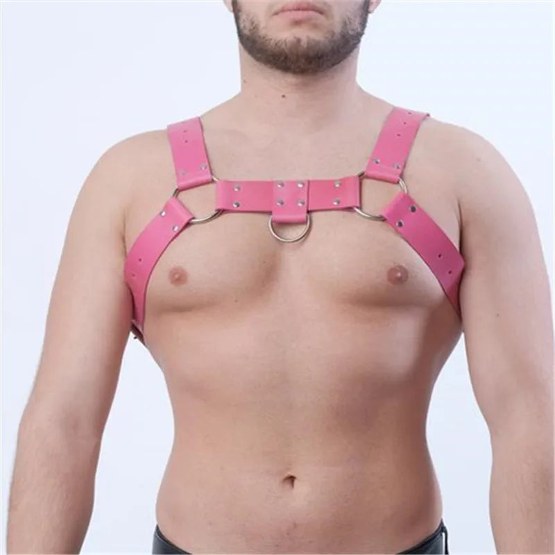 Fetish Gay BDSM Chest Harness Belts Sexual Leather Men Clothes Punk Rave Body Harness Straps Sexy Erotic Male Bondage Lingerie