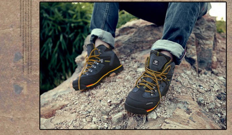 Men Hiking Shoes Waterproof Leather Shoes Climbing & Fishing Shoes New Outdoor Shoes Men High Top Winter Boots Trekking Sneaker