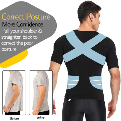 Men Body Shaper Slimming T Shirt Compression Shirts Gynecomastia Undershirt Waist Trainer Muscle Tank Tops Weight Loss Shapewear