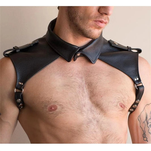 Male Leather Crop Tops Chest Harness Men BDSM Gay Bondage Clothes Vintage Gothic Harness Shirt Fetish Men Sexy Party Costumes