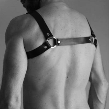 Sexual Mens Leather Chest Harness Belts Fetish Gay Body Bondage Punk Clothes BDSM Men Harness Lingerie for Rave Party Clubwear