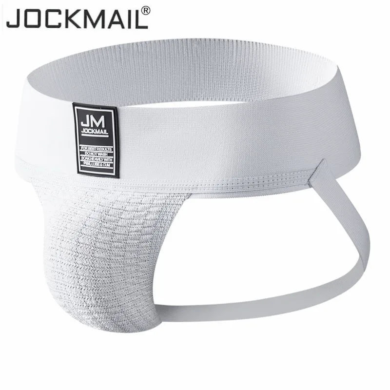 JOCKMAIL Men's, Young Men Gym Workout Jockstrap with 3" Waistband, Athletic Supporter w/ Stretch Mesh Pouch