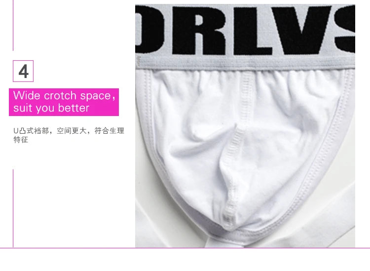 ORLVS Brand Sexy Gay Jockstrap Men Underwear Cotton Men Thong Breathable U Convex For Gay Low Waist Underpants Soft Hollow