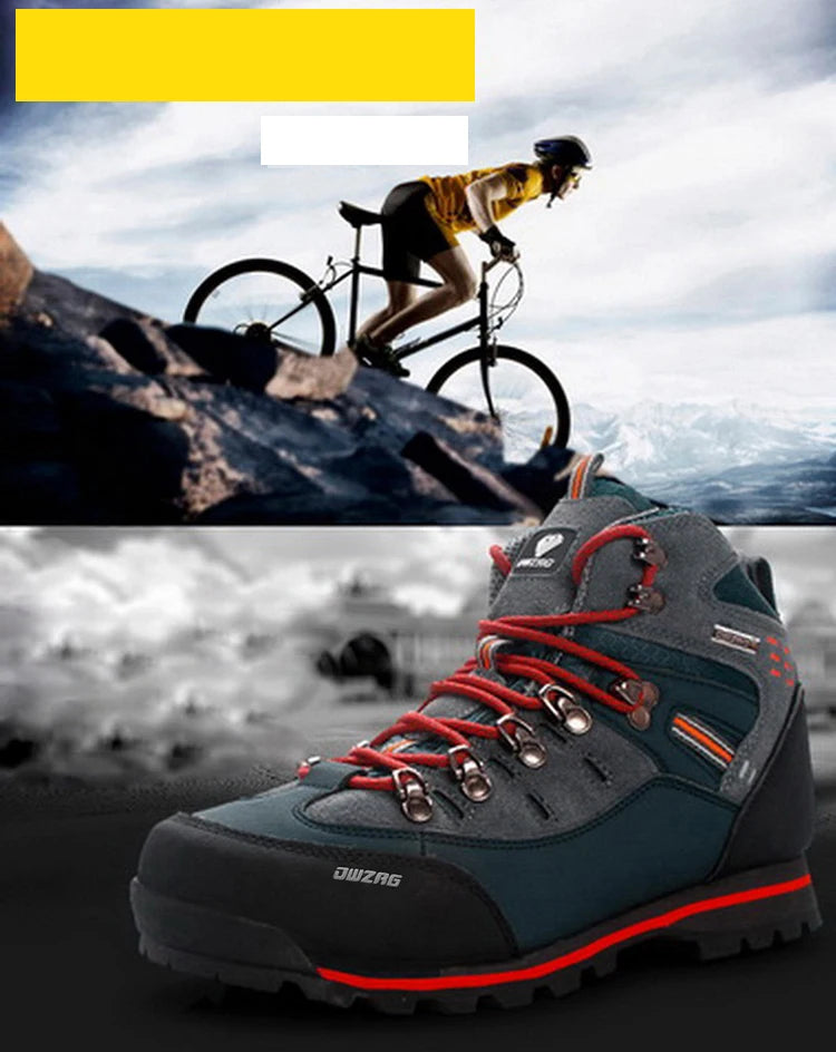 Men Hiking Shoes Waterproof Leather Shoes Climbing & Fishing Shoes New Outdoor Shoes Men High Top Winter Boots Trekking Sneaker