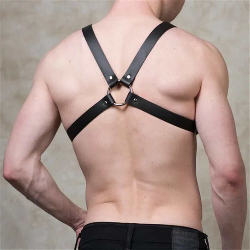 Fetish Gay BDSM Chest Harness Belts Sexual Leather Men Clothes Punk Rave Body Harness Straps Sexy Erotic Male Bondage Lingerie