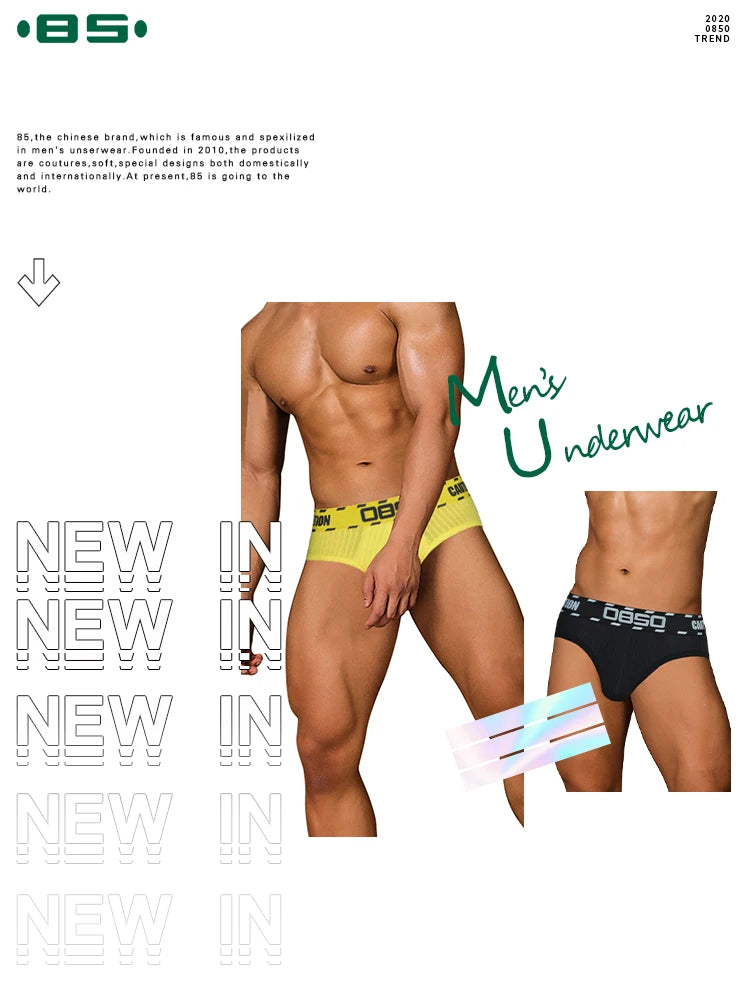 3pcs O850 Men's Cotton Low Waist Underwear