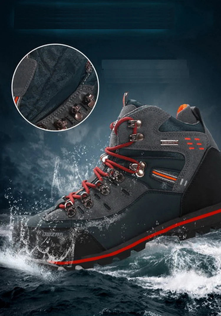 Men Hiking Shoes Waterproof Leather Shoes Climbing & Fishing Shoes New Outdoor Shoes Men High Top Winter Boots Trekking Sneaker