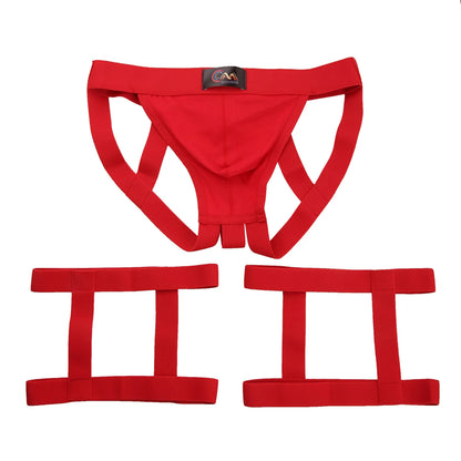 CLEVER-MENMODE Underpants Men Jockstrap Panties Sexy Thongs G String Penis Pouch Underwear Harness T-Back Leg Bondage Lingerie