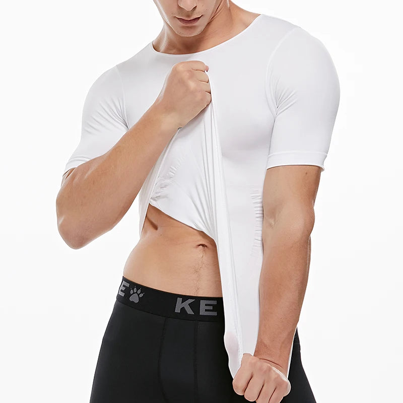 Men Body Shaper Slimming T Shirt Compression Shirts Gynecomastia Undershirt Waist Trainer Muscle Tank Tops Weight Loss Shapewear