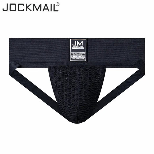 JOCKMAIL Men's, Young Men Gym Workout Jockstrap with 3" Waistband, Athletic Supporter w/ Stretch Mesh Pouch