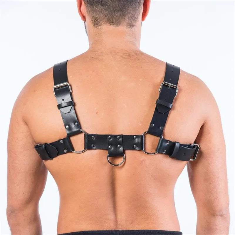 Fetish Gay BDSM Chest Harness Belts Sexual Leather Men Clothes Punk Rave Body Harness Straps Sexy Erotic Male Bondage Lingerie