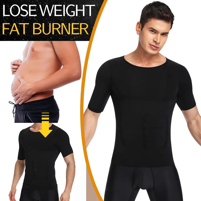 Men Body Shaper Slimming T Shirt Compression Shirts Gynecomastia Undershirt Waist Trainer Muscle Tank Tops Weight Loss Shapewear