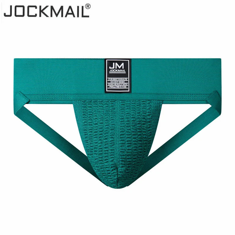 JOCKMAIL Men's, Young Men Gym Workout Jockstrap with 3" Waistband, Athletic Supporter w/ Stretch Mesh Pouch