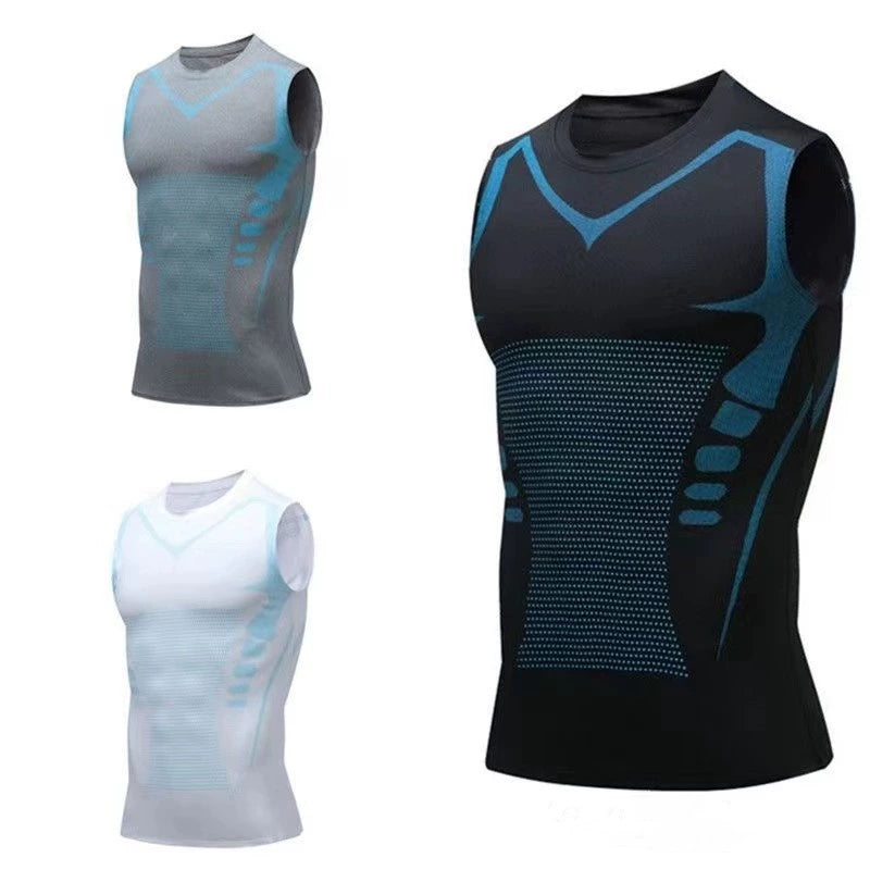 High Elastic Bodysuit Sleeveless Waistcoat Sweat Absorbing Sports Vest