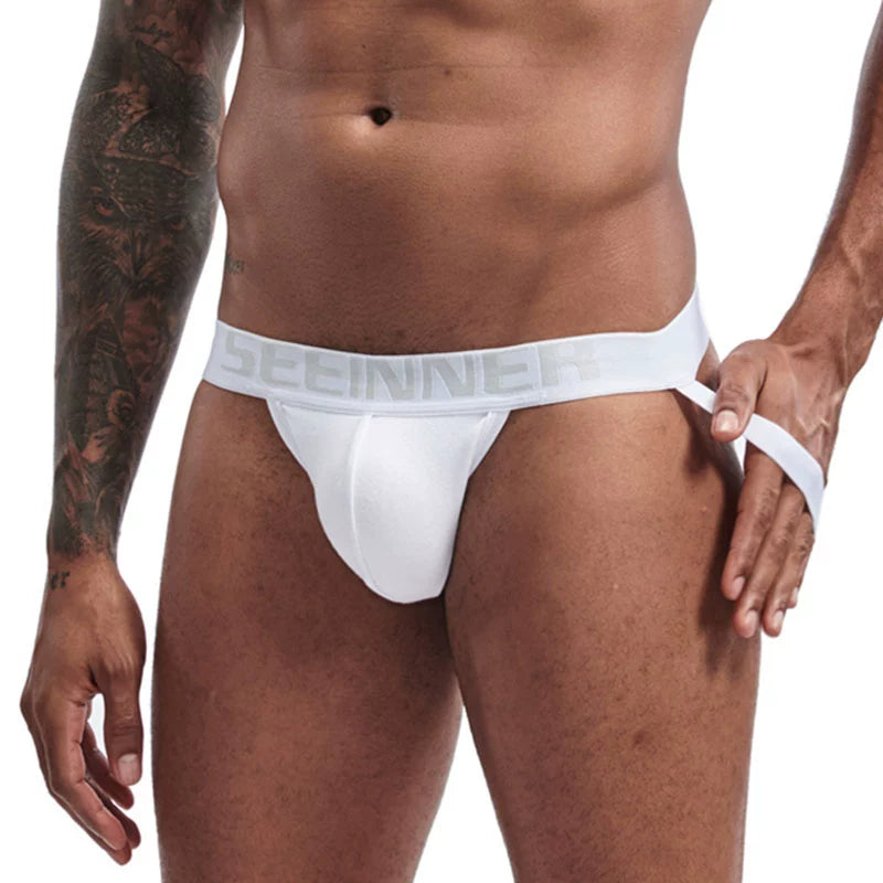 Gay Pure Cotton Free off Design Back Empty Convex Crotch T-Back