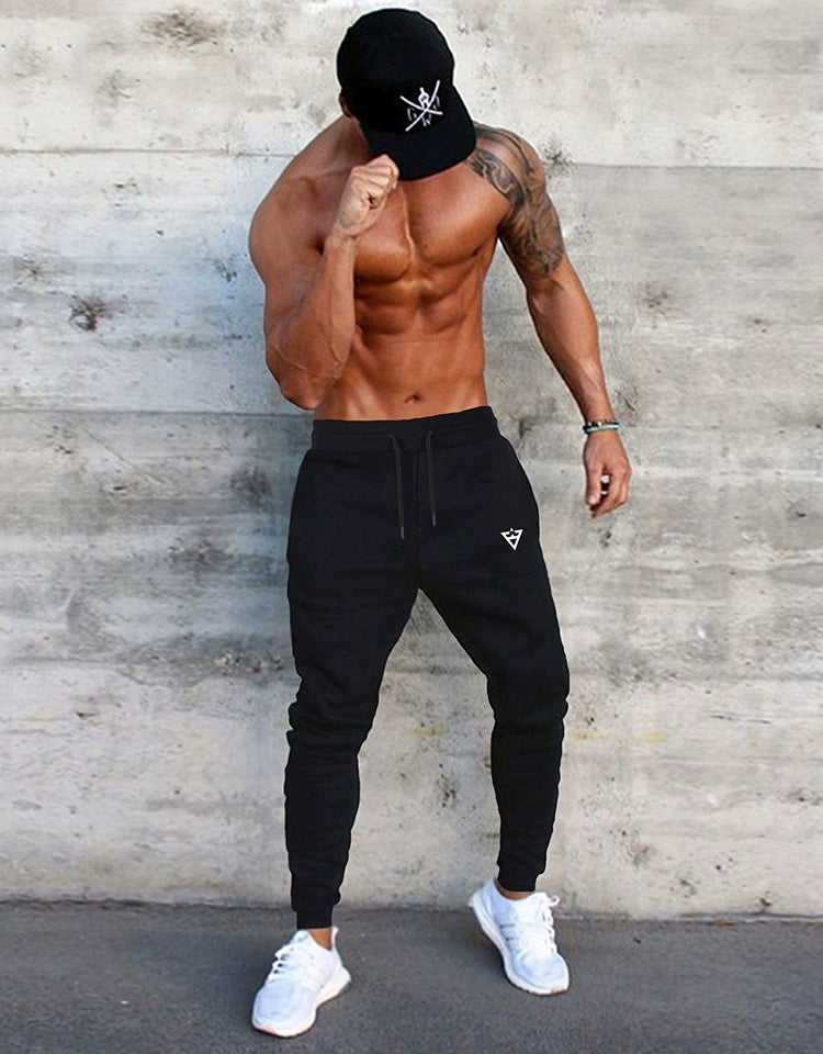 Muscle Boy Spring & Fall Thin Fitness Pants Men's Running Exercise Training Pants Stretch Silm Tapered Ankle-Tied Pants