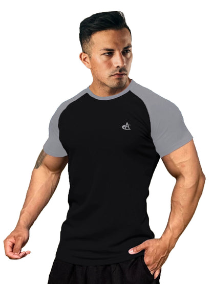 ICE Cotton Stretch Crew Neck Muscle Men's Body Shaping Short Sleeve