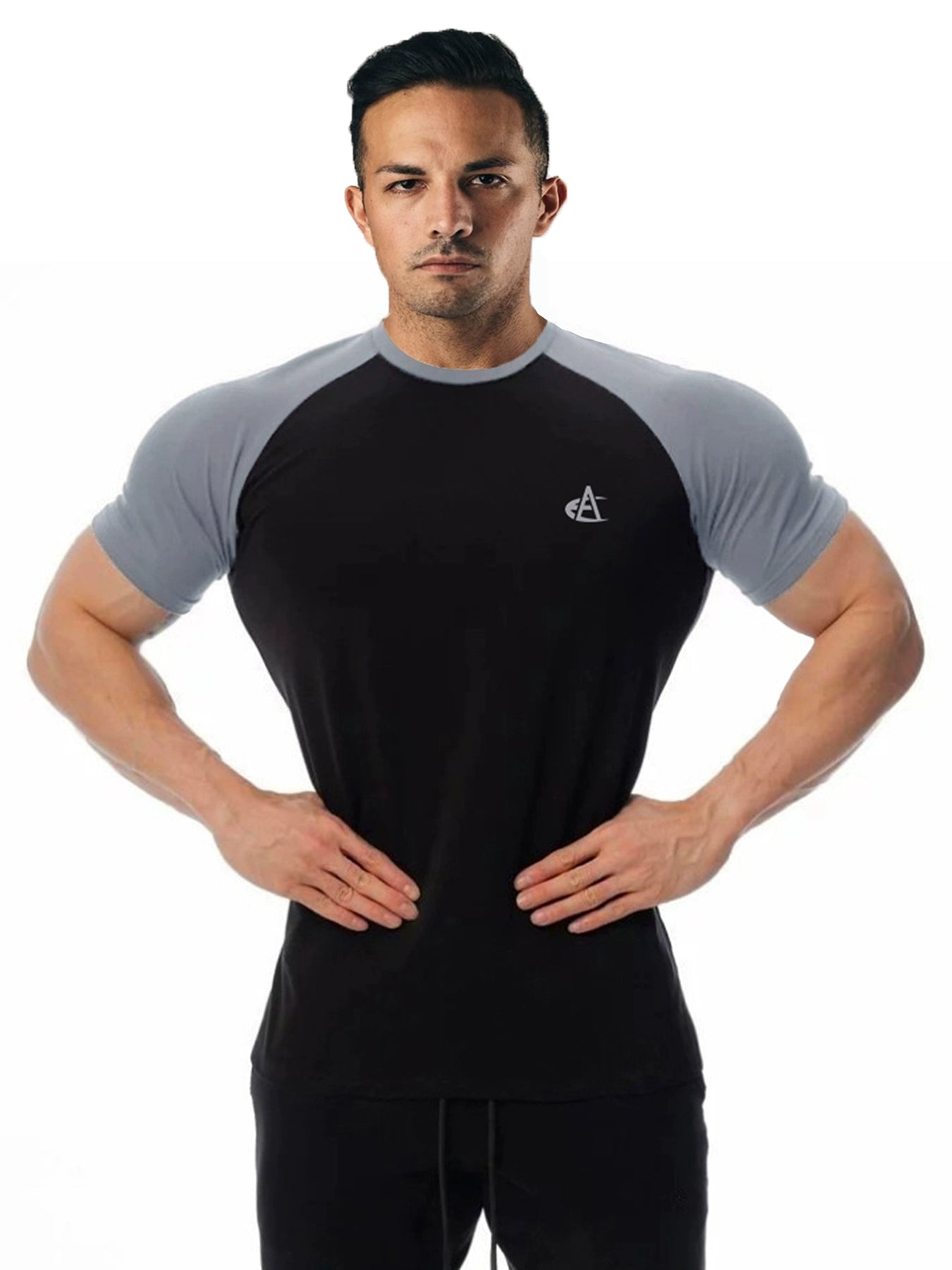 ICE Cotton Stretch Crew Neck Muscle Men's Body Shaping Short Sleeve