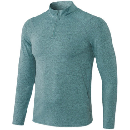 Long Sleeve Men's Stand Collar Sweat-Absorbent High Elastic Slim Fit Training Clothes