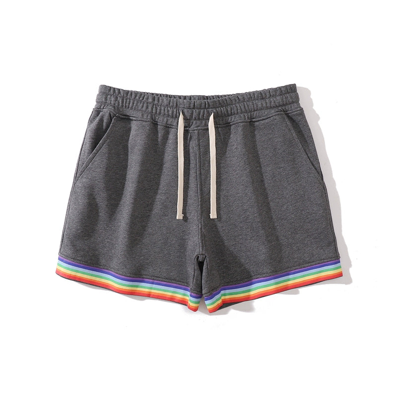 High-Grade Rainbow Ribbon Leisure Training Sports Shorts