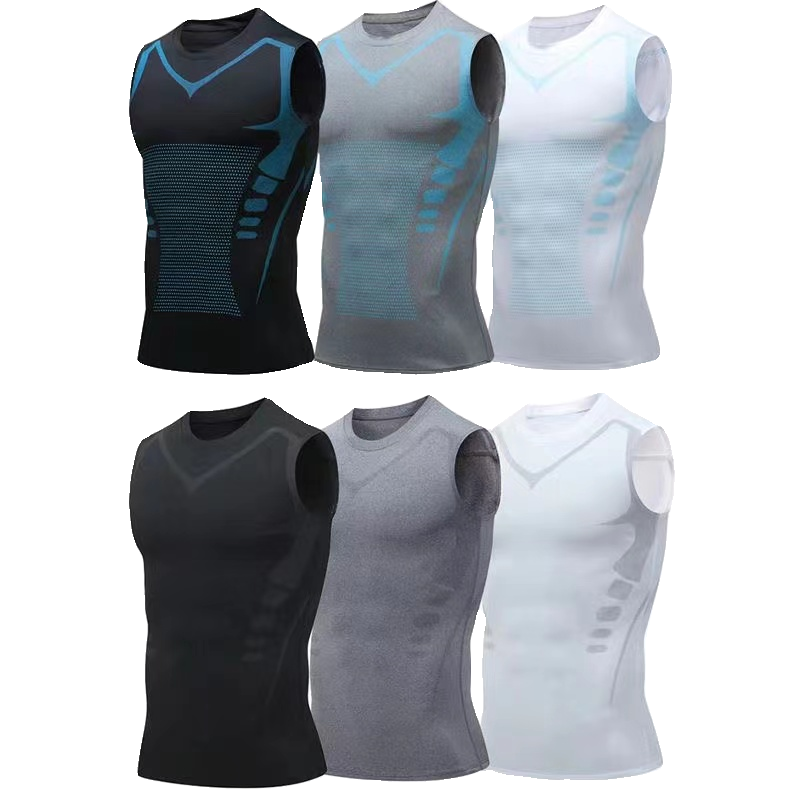 High Elastic Bodysuit Sleeveless Waistcoat Sweat Absorbing Sports Vest