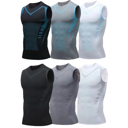 High Elastic Bodysuit Sleeveless Waistcoat Sweat Absorbing Sports Vest