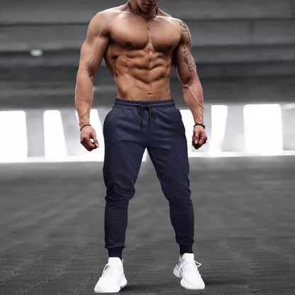 Muscle Boy Spring & Fall Thin Fitness Pants Men's Running Exercise Training Pants Stretch Silm Tapered Ankle-Tied Pants