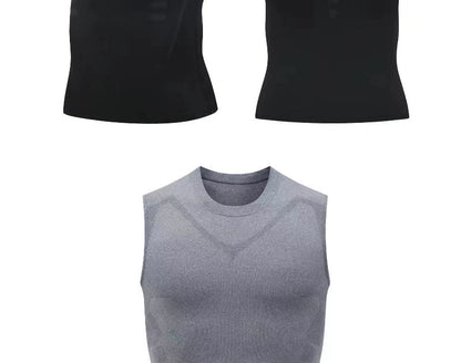 High Elastic Bodysuit Sleeveless Waistcoat Sweat Absorbing Sports Vest