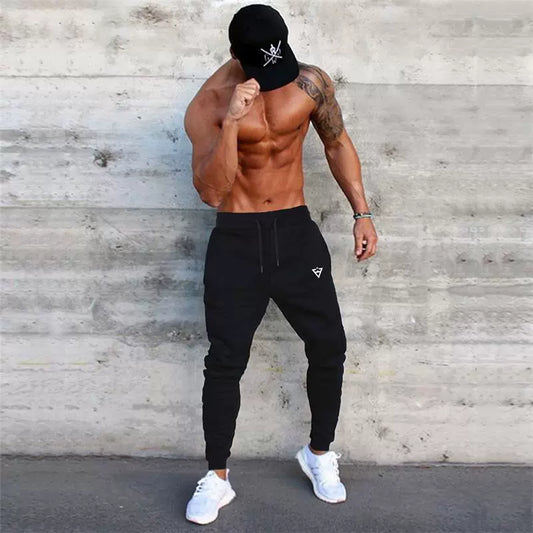 Muscle Boy Spring & Fall Thin Fitness Pants Men's Running Exercise Training Pants Stretch Silm Tapered Ankle-Tied Pants