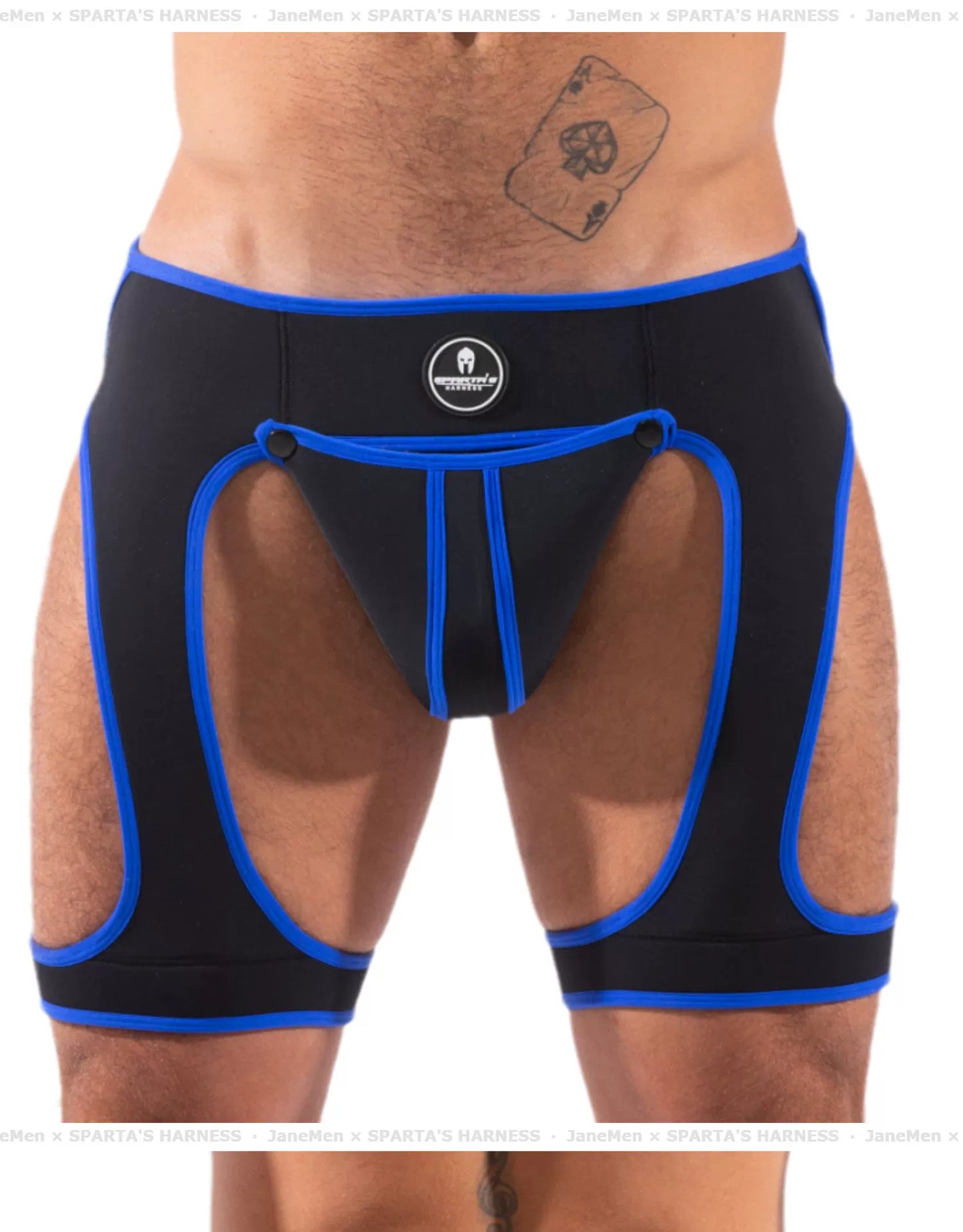 Sparta's Harness Men's Classic Sexy Sexy Detachable Pouch Comfortable Hip-Revealing Slim-Fit Half-Length Pants