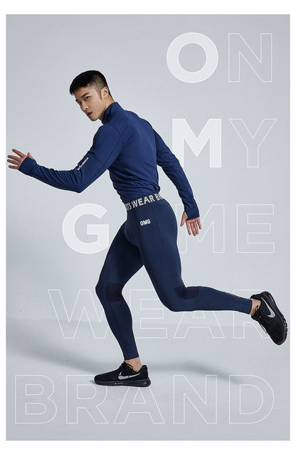 OMG Trendy Brand Long Sleeve Men's Splicing Breathable Tights