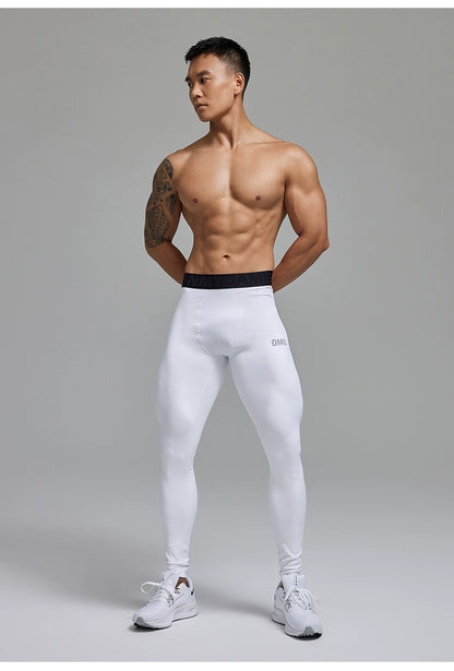 OMG Sports High Elastic Professional Sports Tights Men's Fitness Pants Training Compression Pants Quick-Drying Breathable Summer