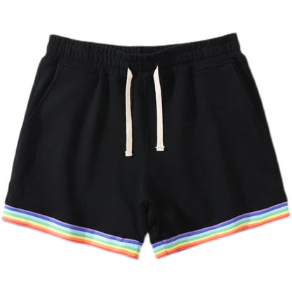 High-Grade Rainbow Ribbon Leisure Training Sports Shorts