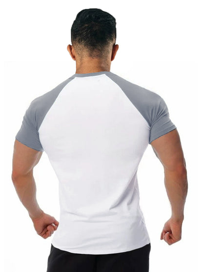 ICE Cotton Stretch Crew Neck Muscle Men's Body Shaping Short Sleeve